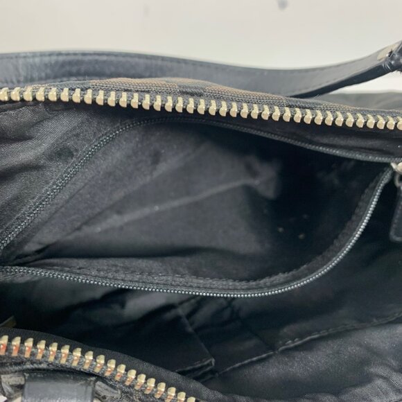 COACH Soho Black Jacquard Signature Logo Leather Trim Hand Bag NO STRAP or TAG - Picture 8 of 12